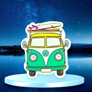 Surfing Van Outdoor Adventure Journey Wander Traveler Explore Sticker